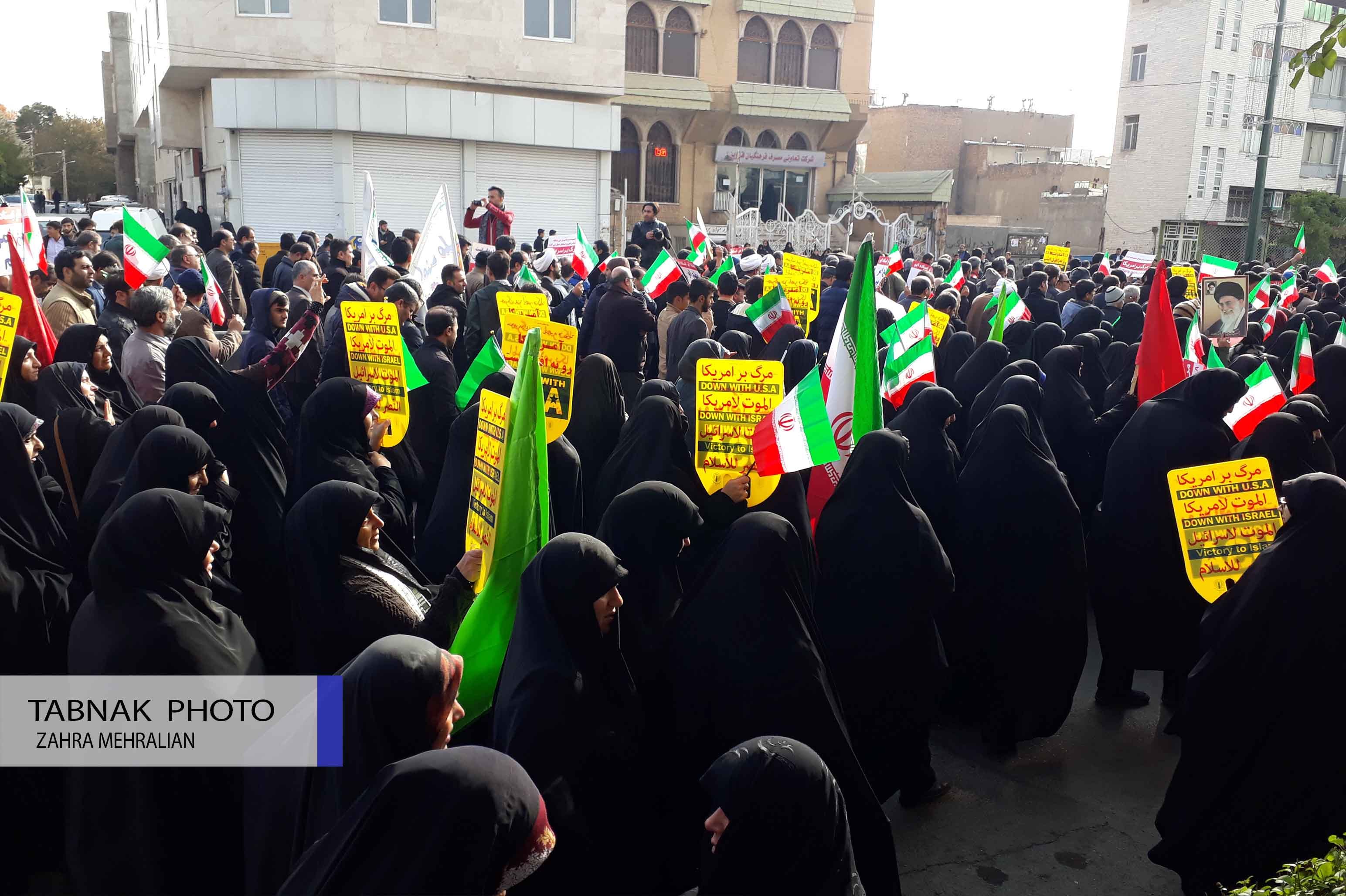 راهپیمایی مردم قزوین علیه اغتشاش گران